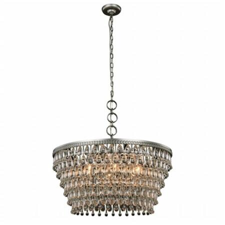 LIGHTING BUSINESS Nordic Royal Cut Clear Antique Silver Pendant Lamp, 14 x 28 in. LI281378